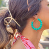 Shining Brighter Hoop Earrings In Turquoise Image - 1