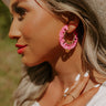 Sweetly Said Hoop Earrings In Hot Pink Image - 1