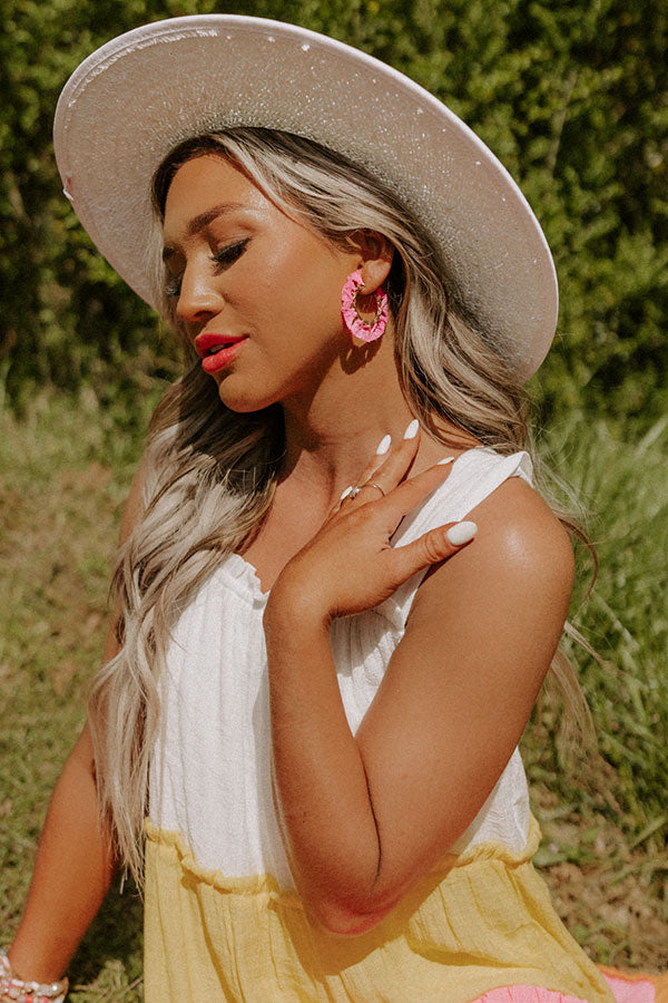 Sweetly Said Hoop Earrings In Hot Pink Image - 2