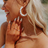 Shining Brighter Hoop Earrings In White Image - 1