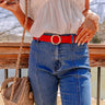 Alluring Love Faux Leather Belt In Red Image - 1
