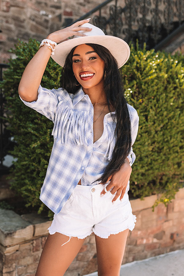Buzz Of The Town Fringe Button Up