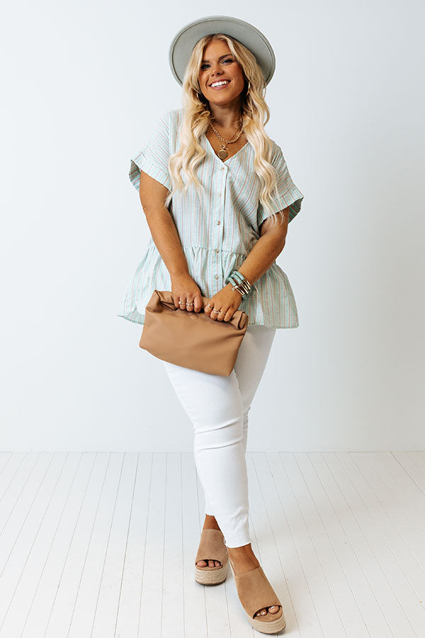 Happiest Girl In The Room Shift Top In Sea Glass Curves Image - 1