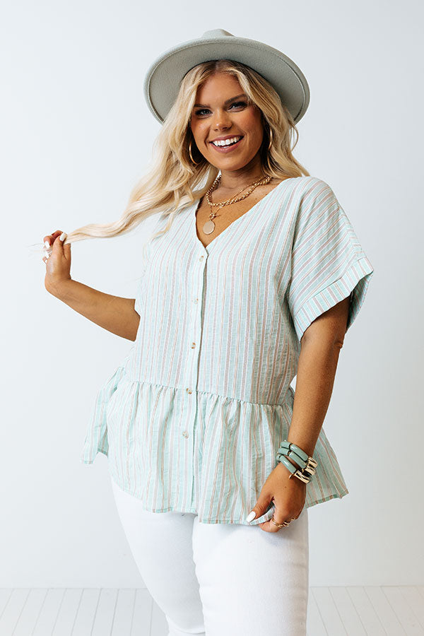 Happiest Girl In The Room Shift Top In Sea Glass Curves Image - 2