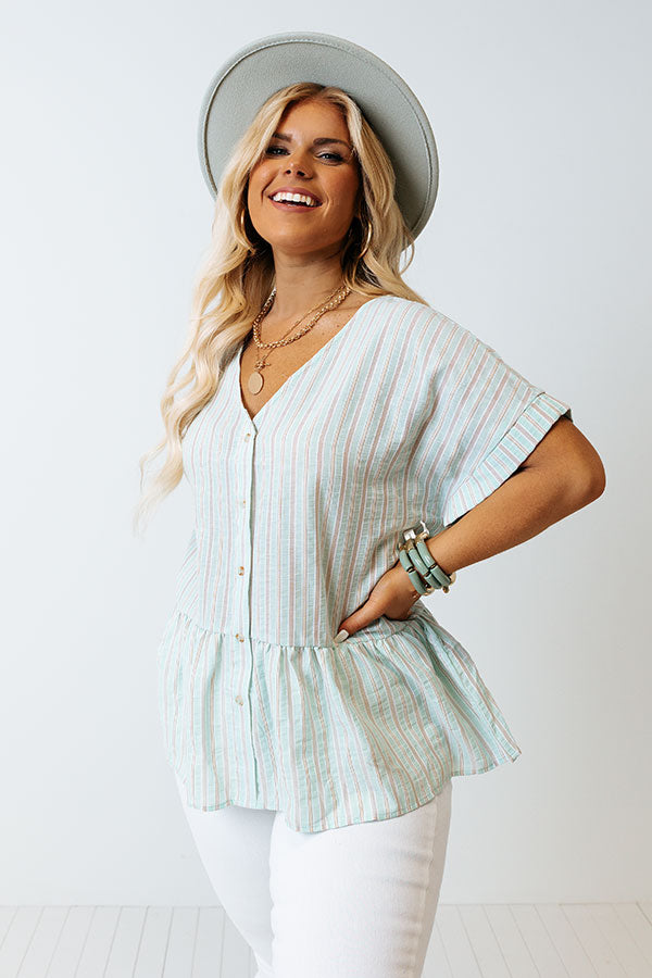 Happiest Girl In The Room Shift Top In Sea Glass Curves Image - 3
