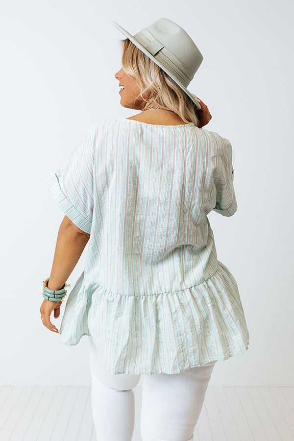 Happiest Girl In The Room Shift Top In Sea Glass Curves Image - 4