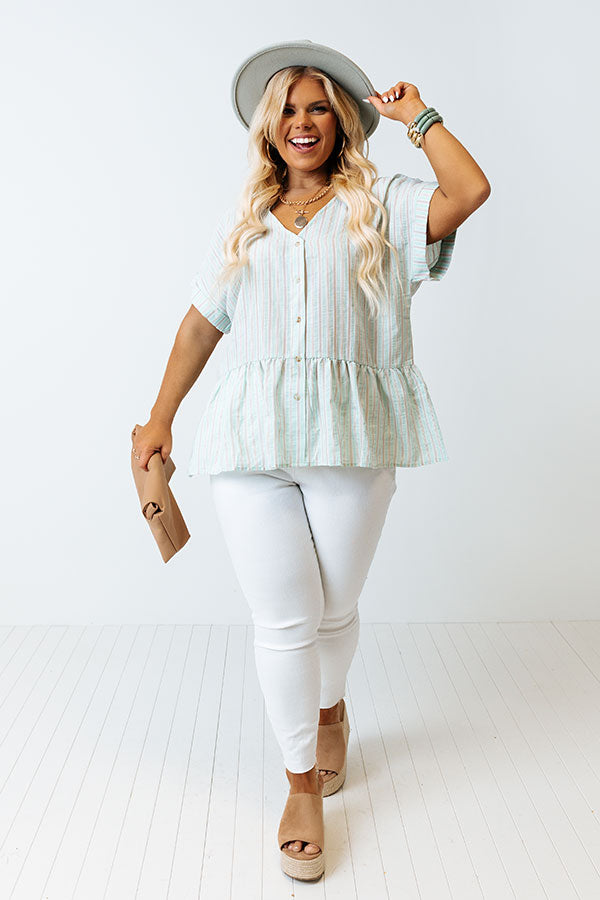 Happiest Girl In The Room Shift Top In Sea Glass Curves Image - 5