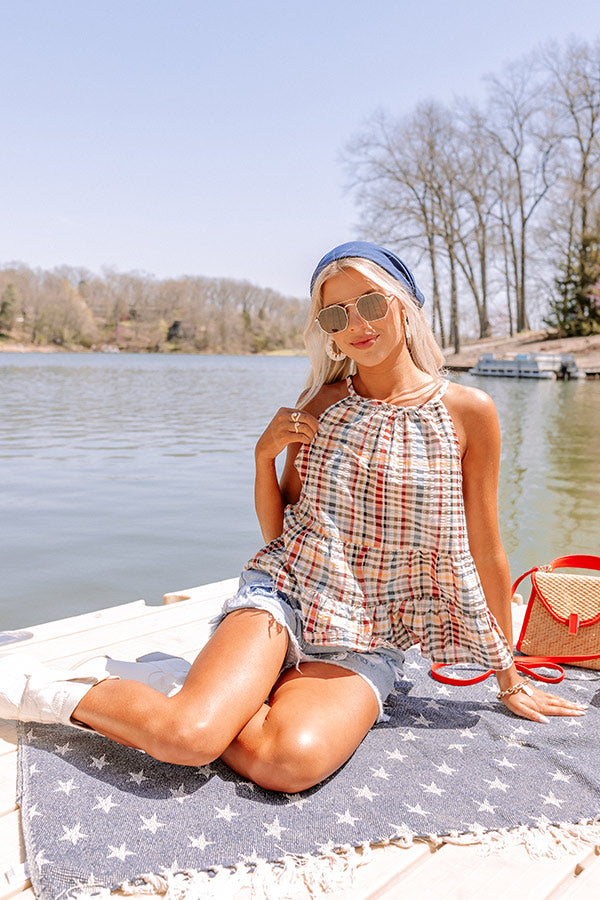 Friendship Circle Gingham Shift Top In Red