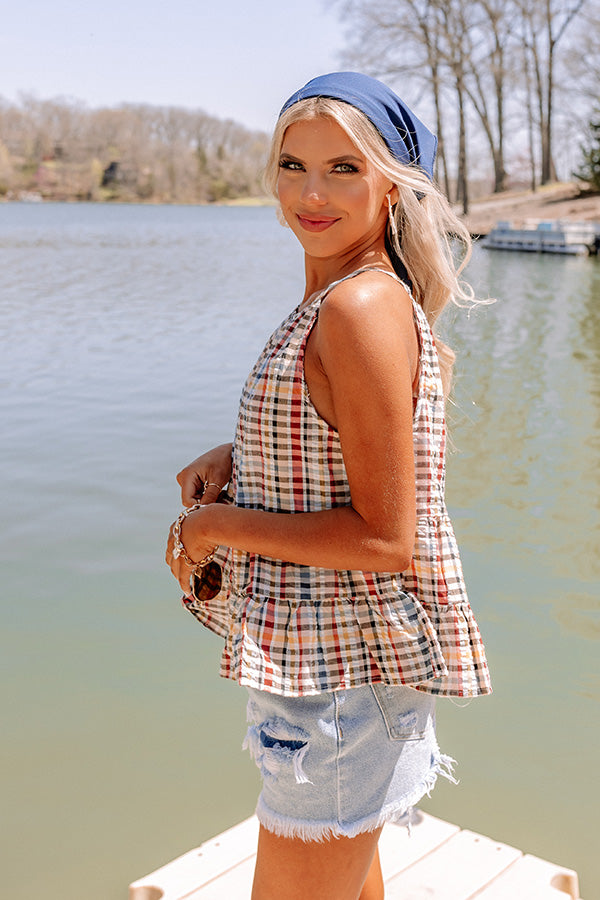 Friendship Circle Gingham Shift Top In Red Image - 4