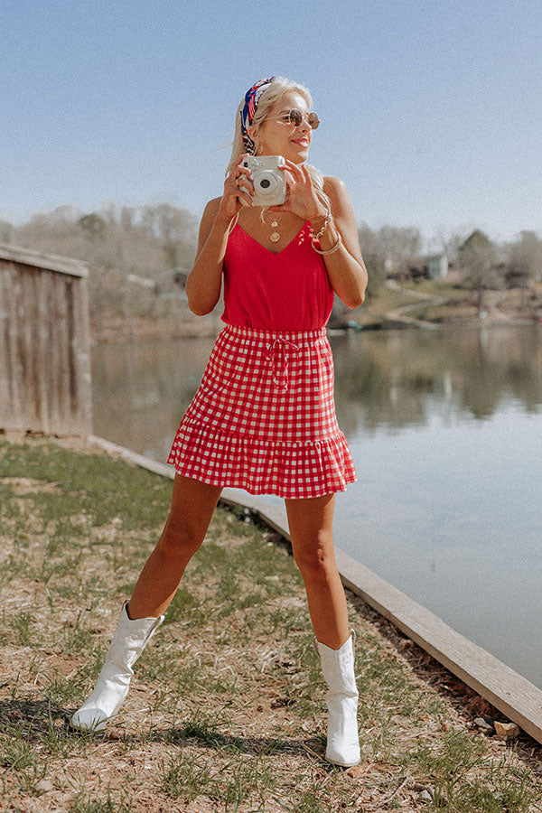 Reserved For Fun Gingham Skirt Image - 2