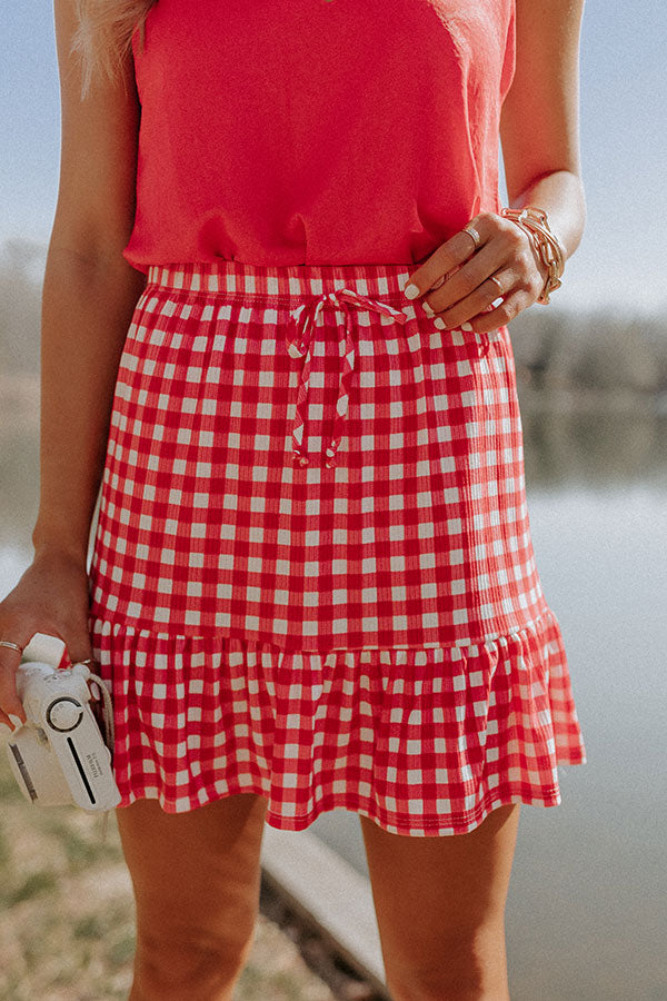 Reserved For Fun Gingham Skirt Image - 3