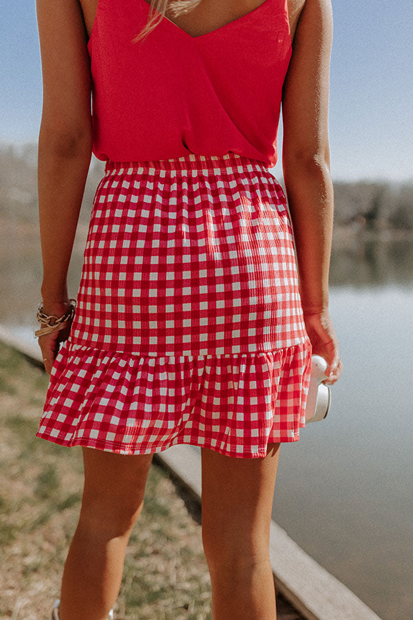 Reserved For Fun Gingham Skirt Image - 5