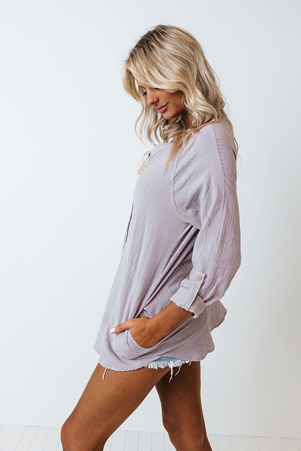 Drifting Out To Sea Tunic In Dusty Purple