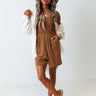 Boat Weekend Smocked Romper In Chocolate Image - 1
