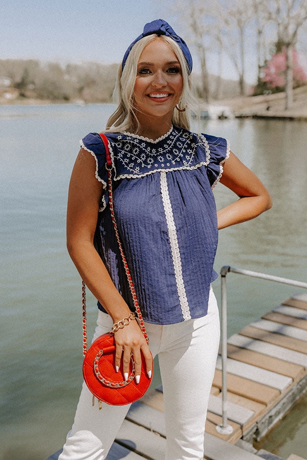 Nice Life Embroidered Shift Top Image - 1