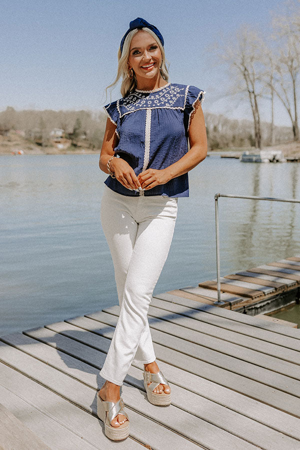 Nice Life Embroidered Shift Top Image - 2