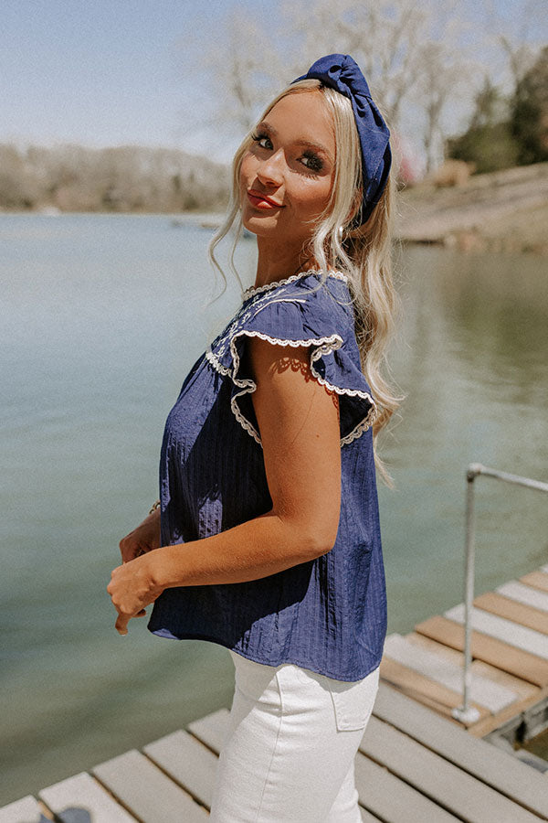 Nice Life Embroidered Shift Top Image - 5