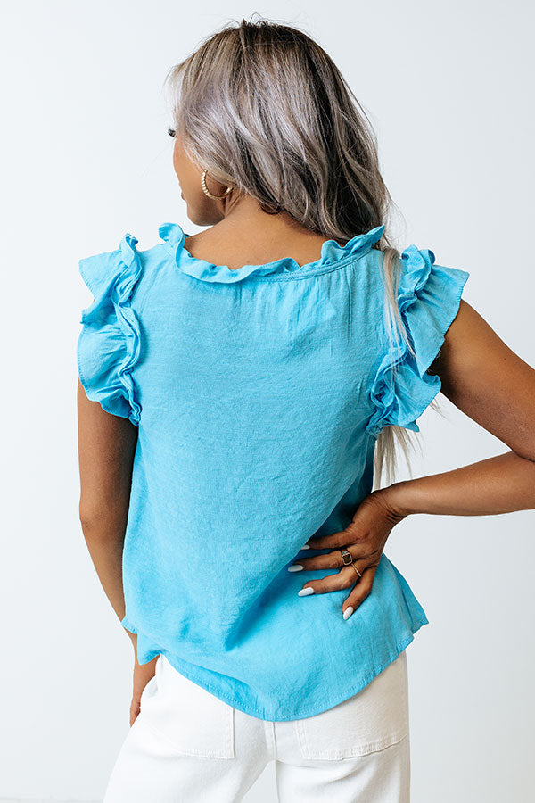 Prettiest Smile Shift Top In Ocean Blue Image - 4