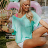 Sand Castles In Seychelles Knit Top In Turquoise Image - 1