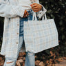 London Estate Tweed Tote In Sky Blue Image - 1
