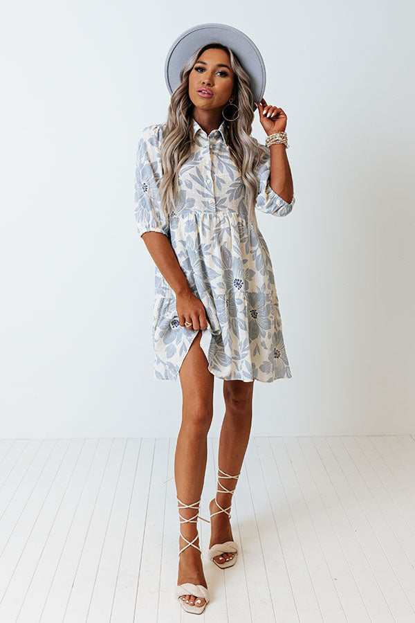 Sea Twirls Floral Shift Dress Image - 2