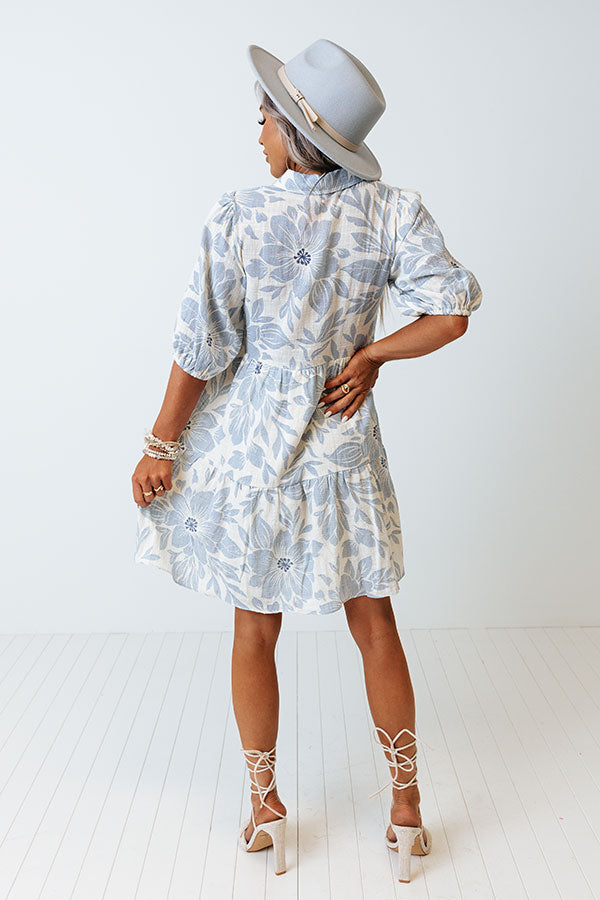 Sea Twirls Floral Shift Dress Image - 4