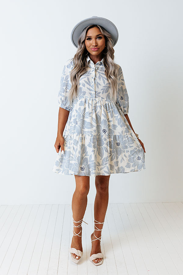 Sea Twirls Floral Shift Dress Image - 5