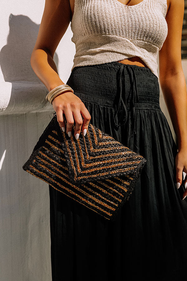 Going For Glam Woven Clutch