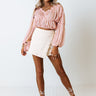 The Carleigh High Waist Skort In Cream Image - 1