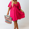 Shining Brighter Smocked Dress in Hot Pink Curves Image - 1