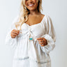 Saturday Brunch Babydoll Top In White Curves Image - 1