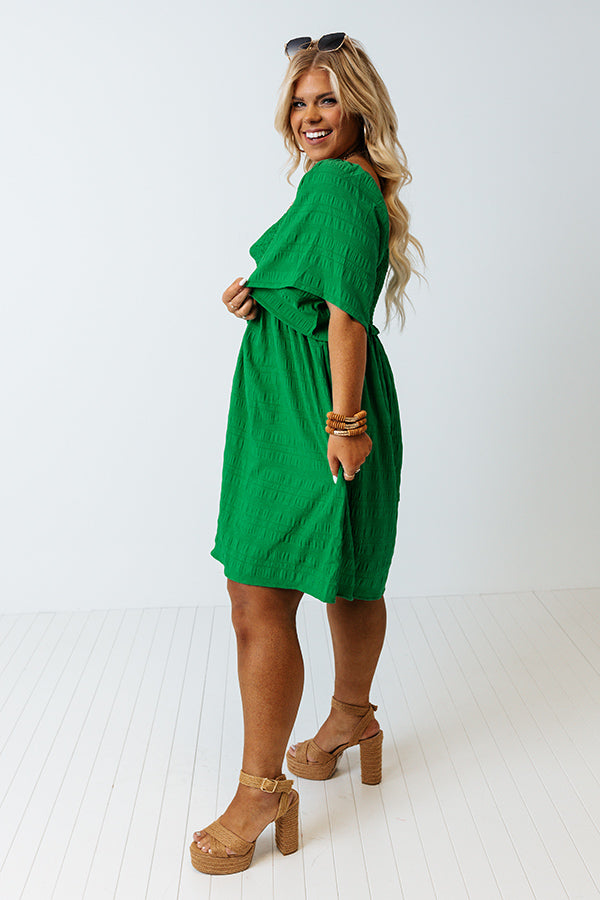 Shining Brighter Smocked Dress in Kelly Green Curves Image - 3