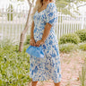 Simply Unforgettable Floral Midi In Blue Curves Image - 1