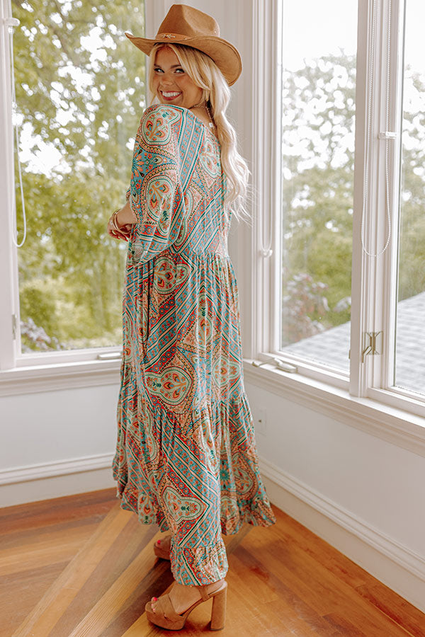 Backstage Beauty Maxi in Turquoise Curves Image - 5