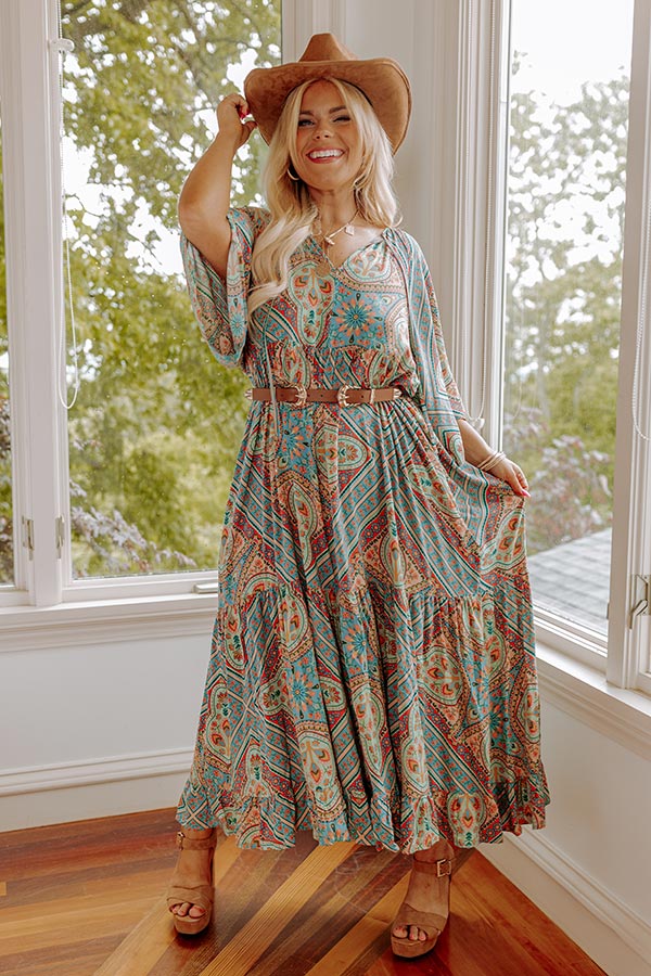 Backstage Beauty Maxi in Turquoise Curves Image - 1