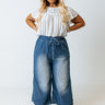 Chase A Dream High Waist Chambray Pants In Medium Wash Curves Image - 1