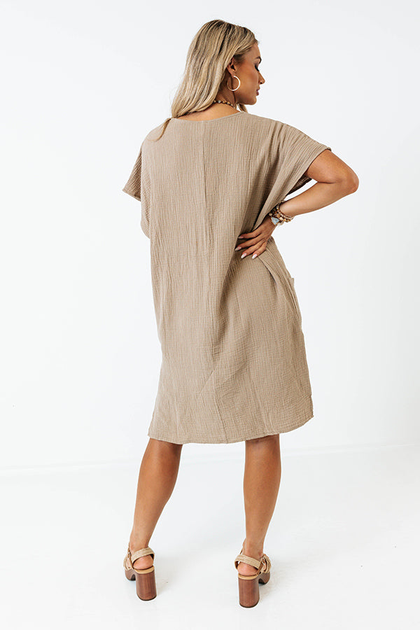 Newport Look Shift Dress in Taupe Image - 4