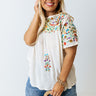 SanFran Sunshine Embroidered Top In Cream Curves Image - 1