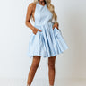 Bring The Prosecco Mini Dress in Sky Blue Image - 1