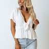 Sweet On Me Front Tie Top In White Image - 1