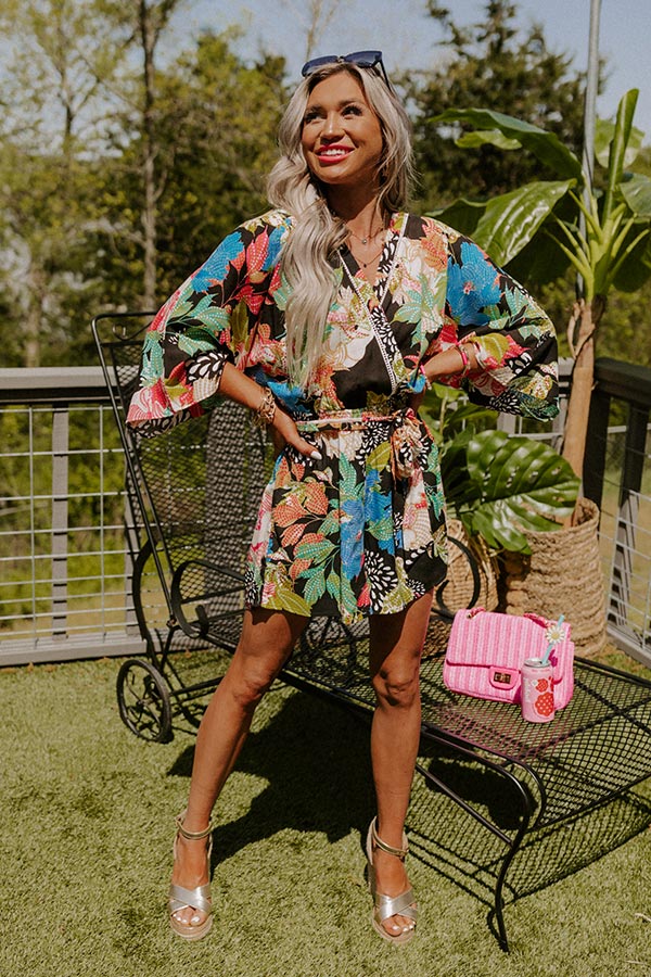 Desert Shade Floral Romper In Black Image - 1