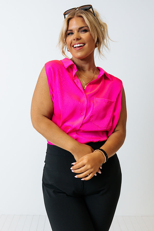 Martini Nights Shift Top In Hot Pink Curves Image - 5