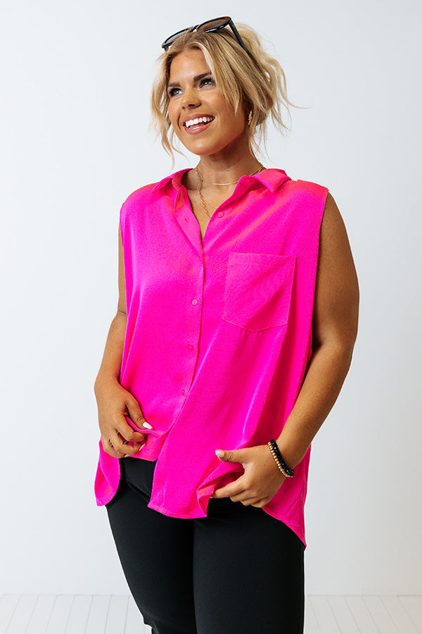 Martini Nights Shift Top In Hot Pink Curves Image - 2