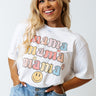 Smiley Mama Graphic Tee In White Curves Image - 1