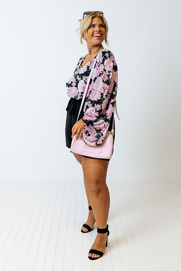 Cute Casa Floral Top In Black Curves Image - 4