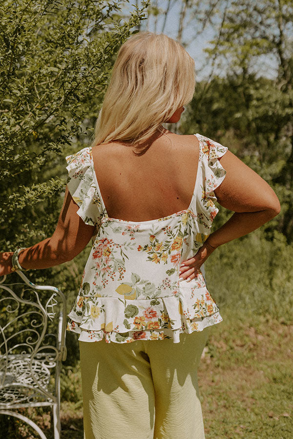 Bahama Nights Floral Top in Ivory Curves Image - 5