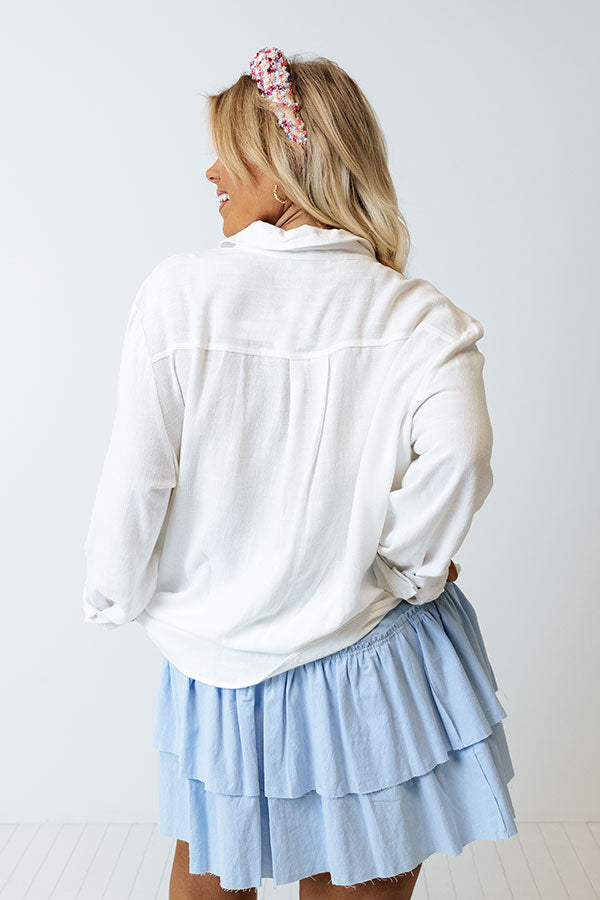 Waves Crashing Front Tie Top In Ivory Curves Image - 2