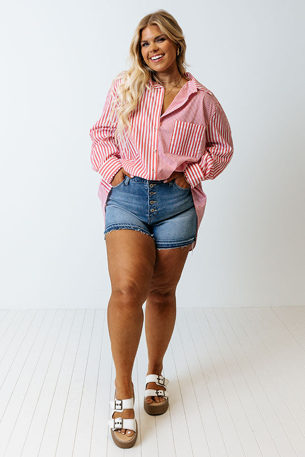 Boating Day Stripe Button Up Curves Image - 2