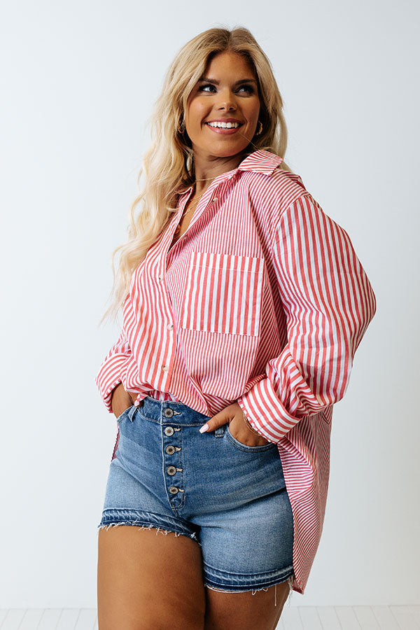 Boating Day Stripe Button Up Curves Image - 1
