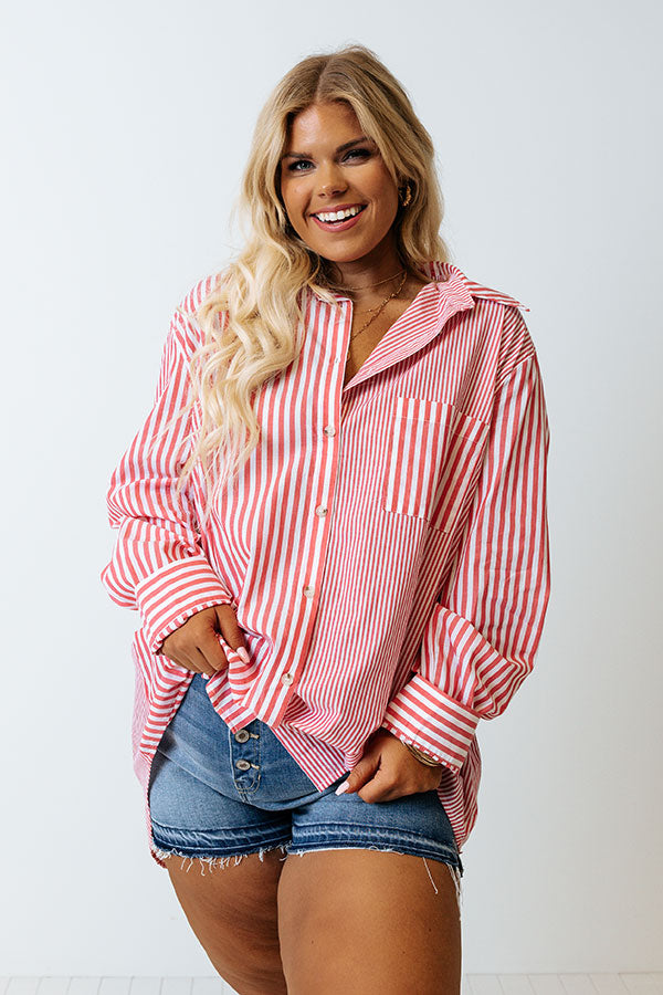 Boating Day Stripe Button Up Curves Image - 3